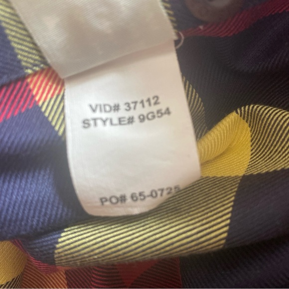 Orvis Men’s Large Plaid 100% Cotton Shirt Shades of Red Yellow Blue - Picture 5 of 5
